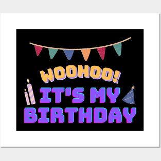 It's my birthday text design Posters and Art